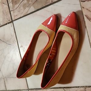 Lilly Pulitzer tan and pink flats